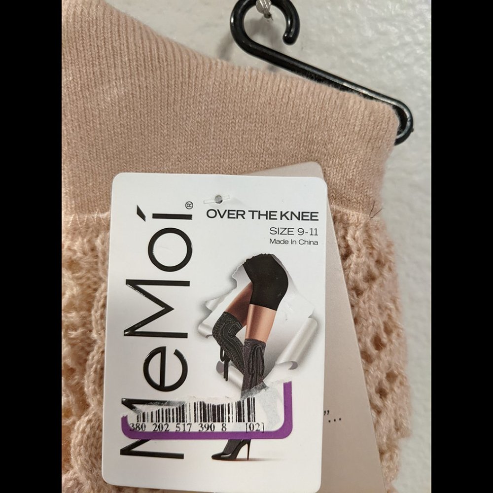 NWT MeMoi Blush Knit Pointelle Bow Knit Boot Sock Size 9-11 - Picture 3 of 3